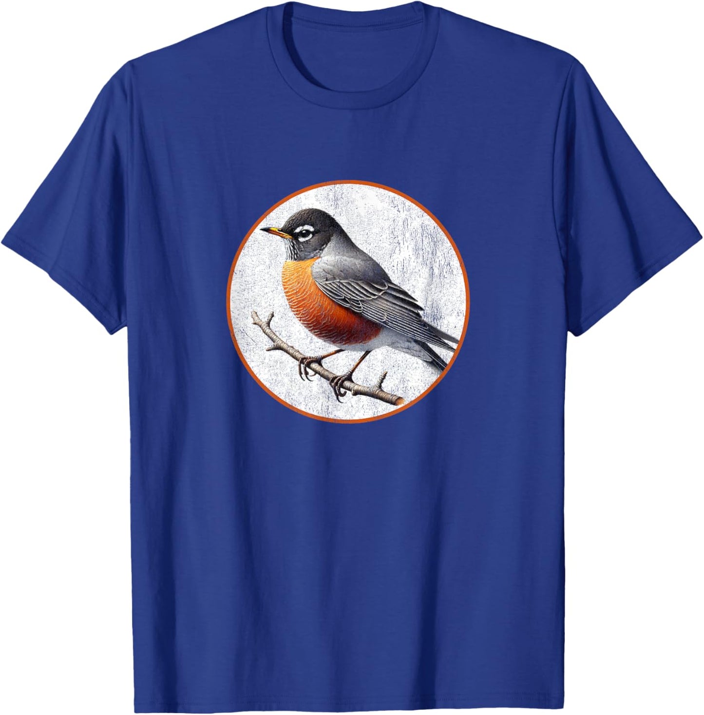 Colorful Retro American Robin Bird Design T-Shirt - T-Shirt | Royal