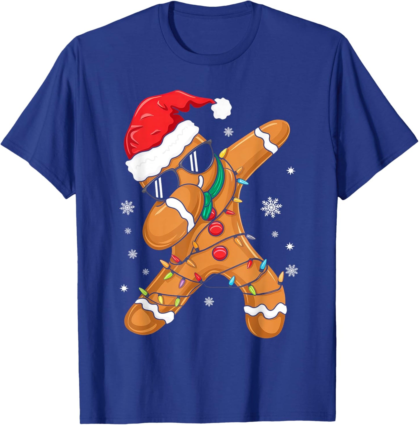 Dabbing Gingerbread Santa Christmas Family Matching Pajamas T-Shirt - T-Shirt | Royal