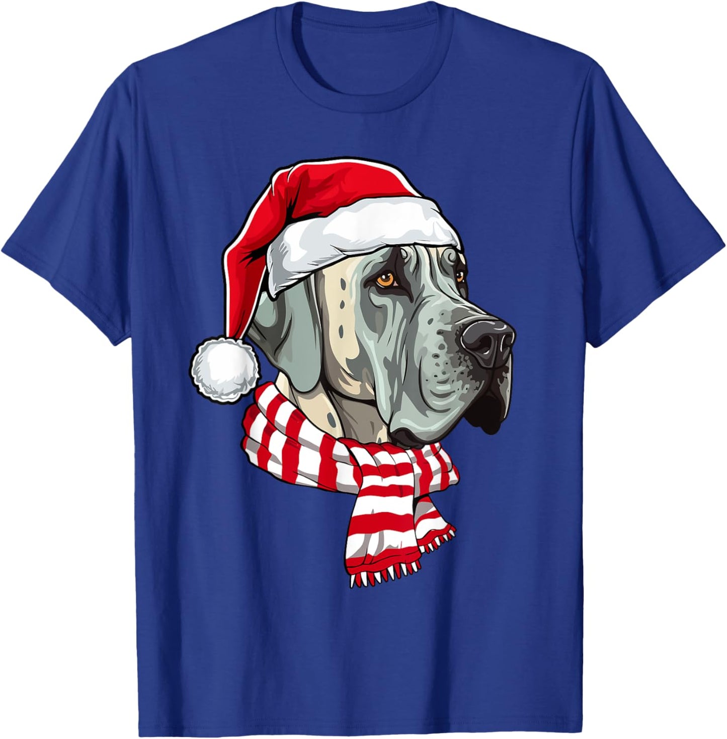 Santa Great Dane Christmas Dog Lover Men Women Kids T-Shirt - T-Shirt | Royal