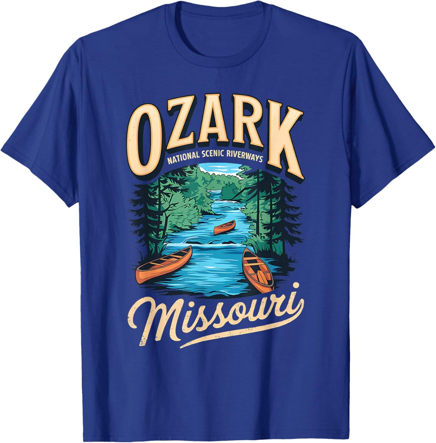 Ozark National Scenic Riverways Canoe Adventure T-Shirt - T-Shirt | Royal