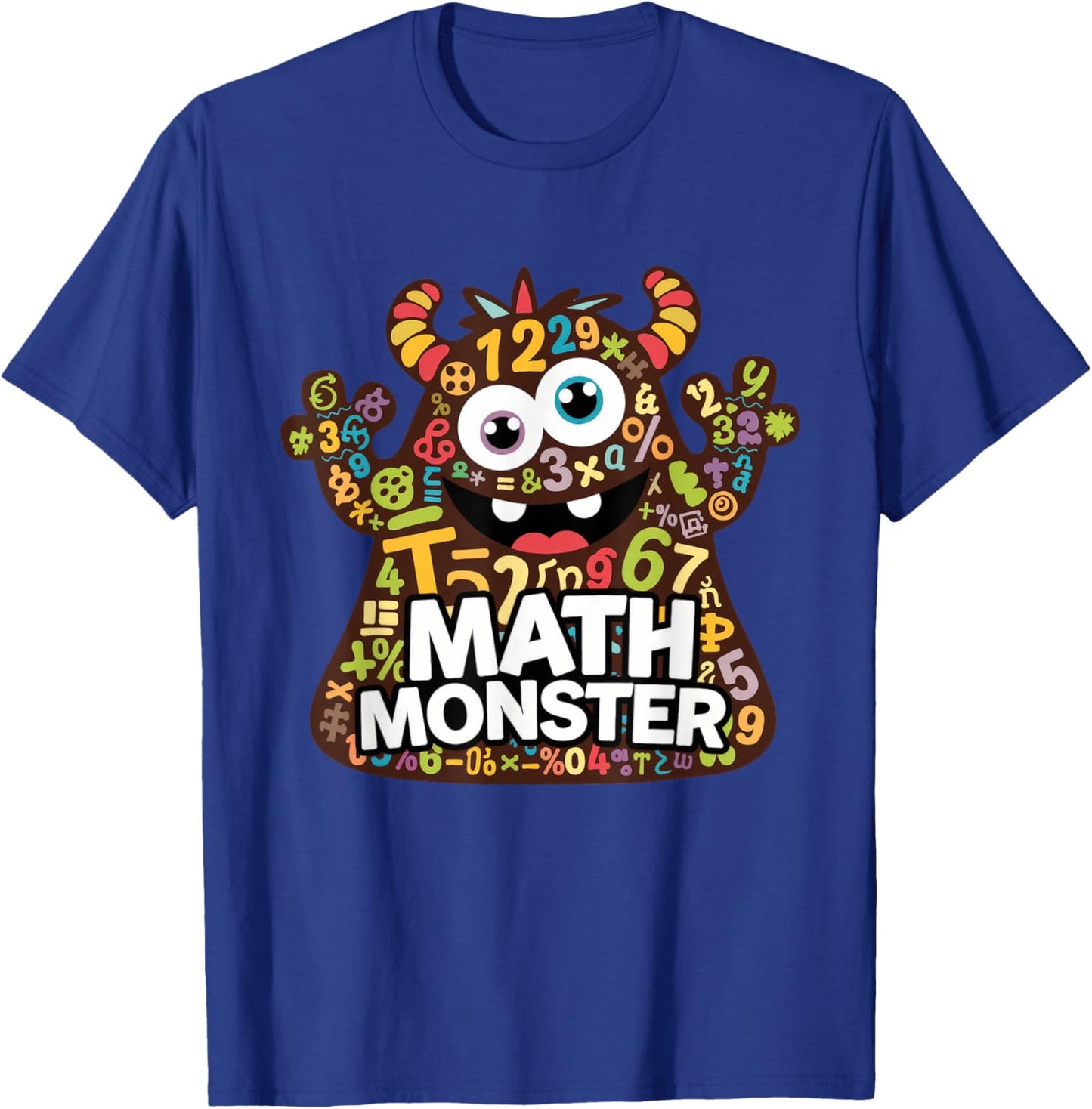 Cool Math Monster Funny Design for Students and Teachers T-Shirt - T-Shirt | Royal