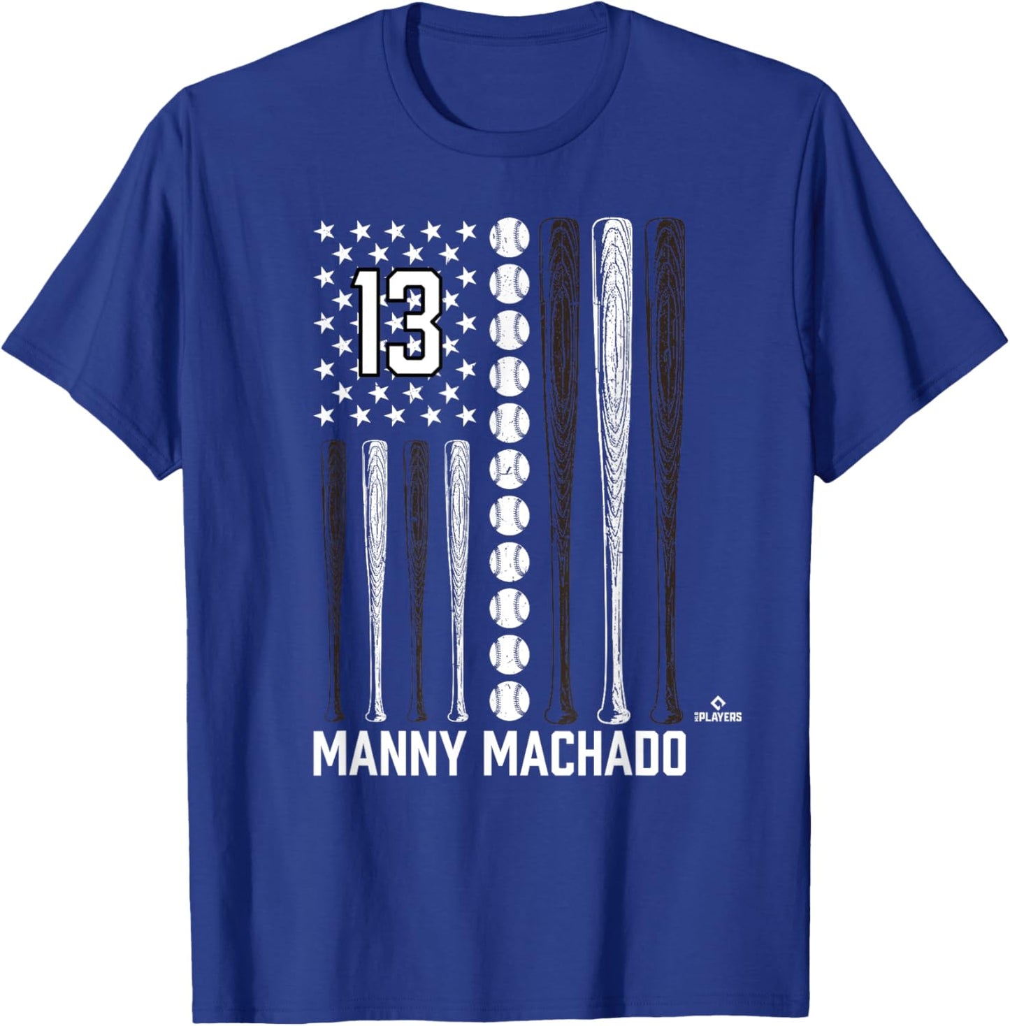 Baseball American Flag Manny Machado San Diego Baseball T-Shirt - T-Shirt | Royal