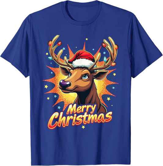 Merry Christmas Reindeer Xmas Family Festivities T-Shirt - T-Shirt | Royal