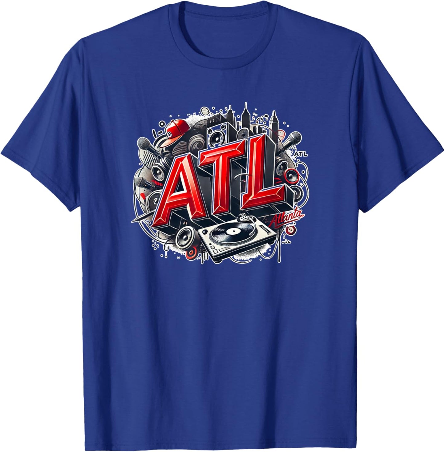 ATL / Atlanta DJ Hip Hop Turntable T-Shirt - T-Shirt | Royal