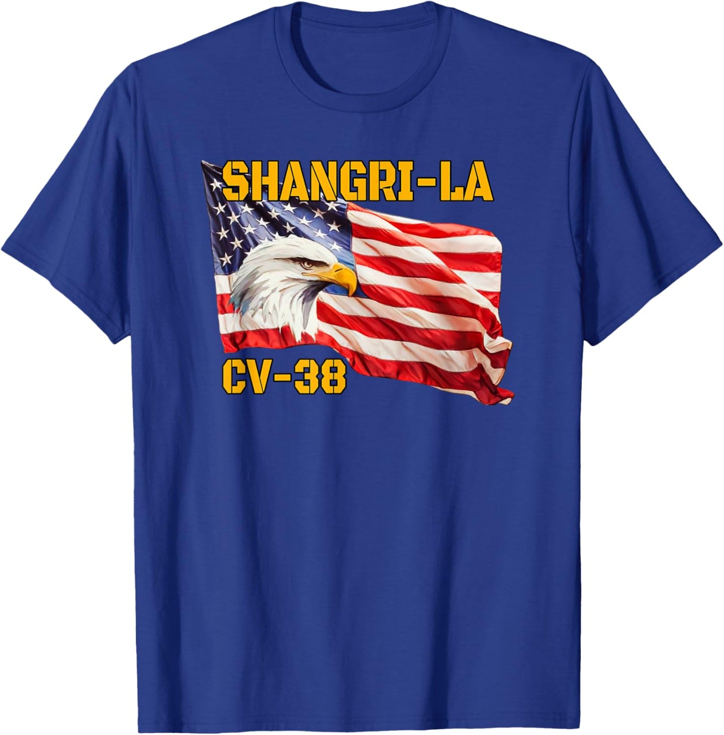 Warship Shangri-La CV-38 Aircraft Carrier Veterans Day Dad T-Shirt - T-Shirt | Royal