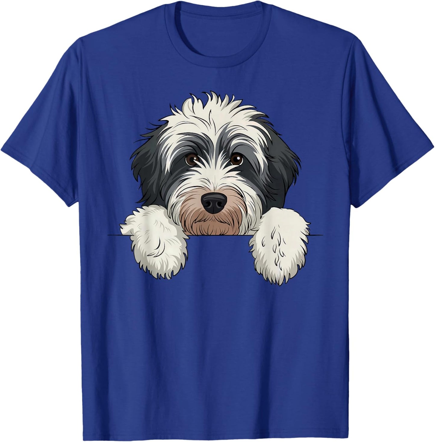 Cute Bernedoodle Peeking Doodle Puppy Dog Lover Men Women T-Shirt - T-Shirt | Royal