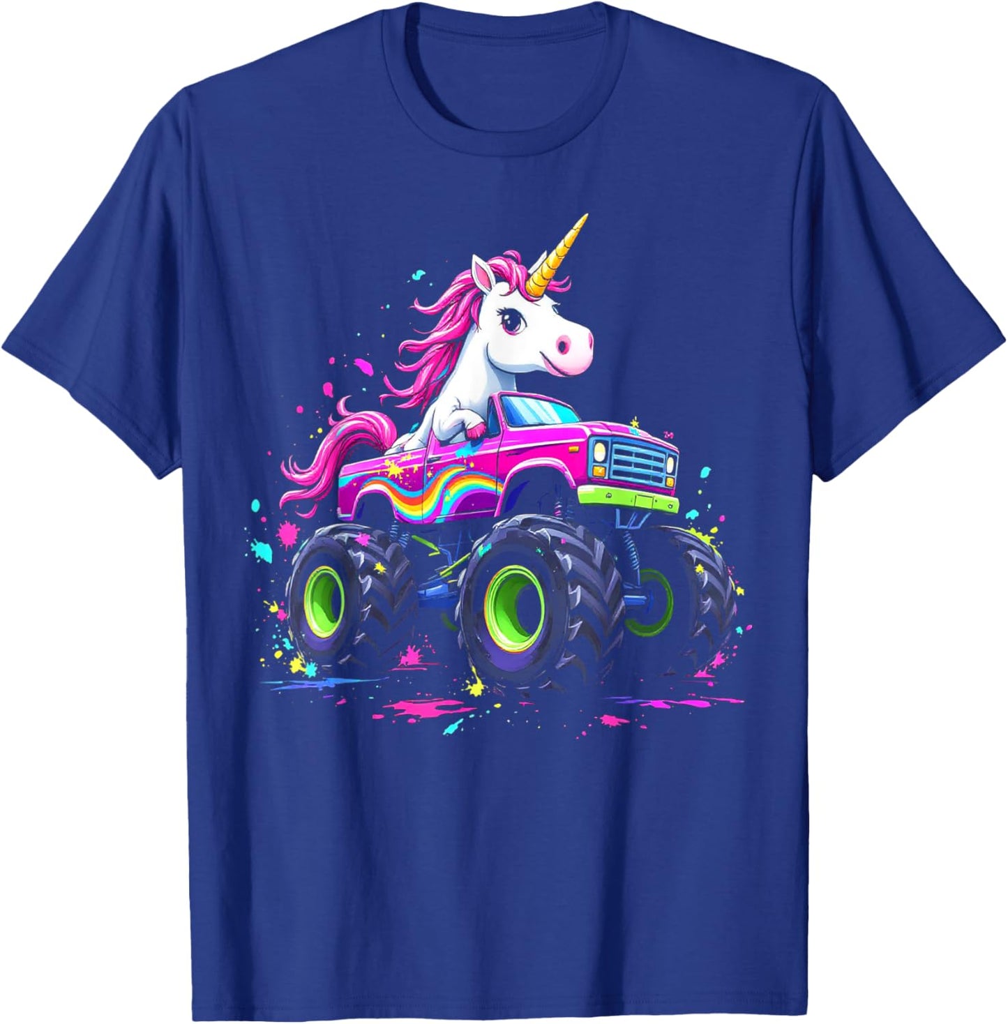 Monster Truck Unicorn Birthday Party Monster Truck Girl T-Shirt - T-Shirt | Royal