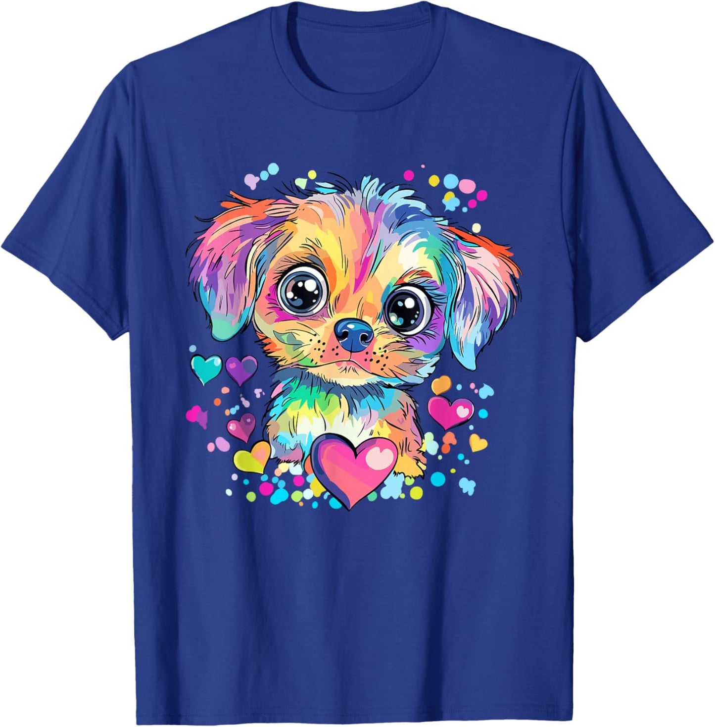 Rainbow Puppy with Hearts T-Shirt - T-Shirt | Royal