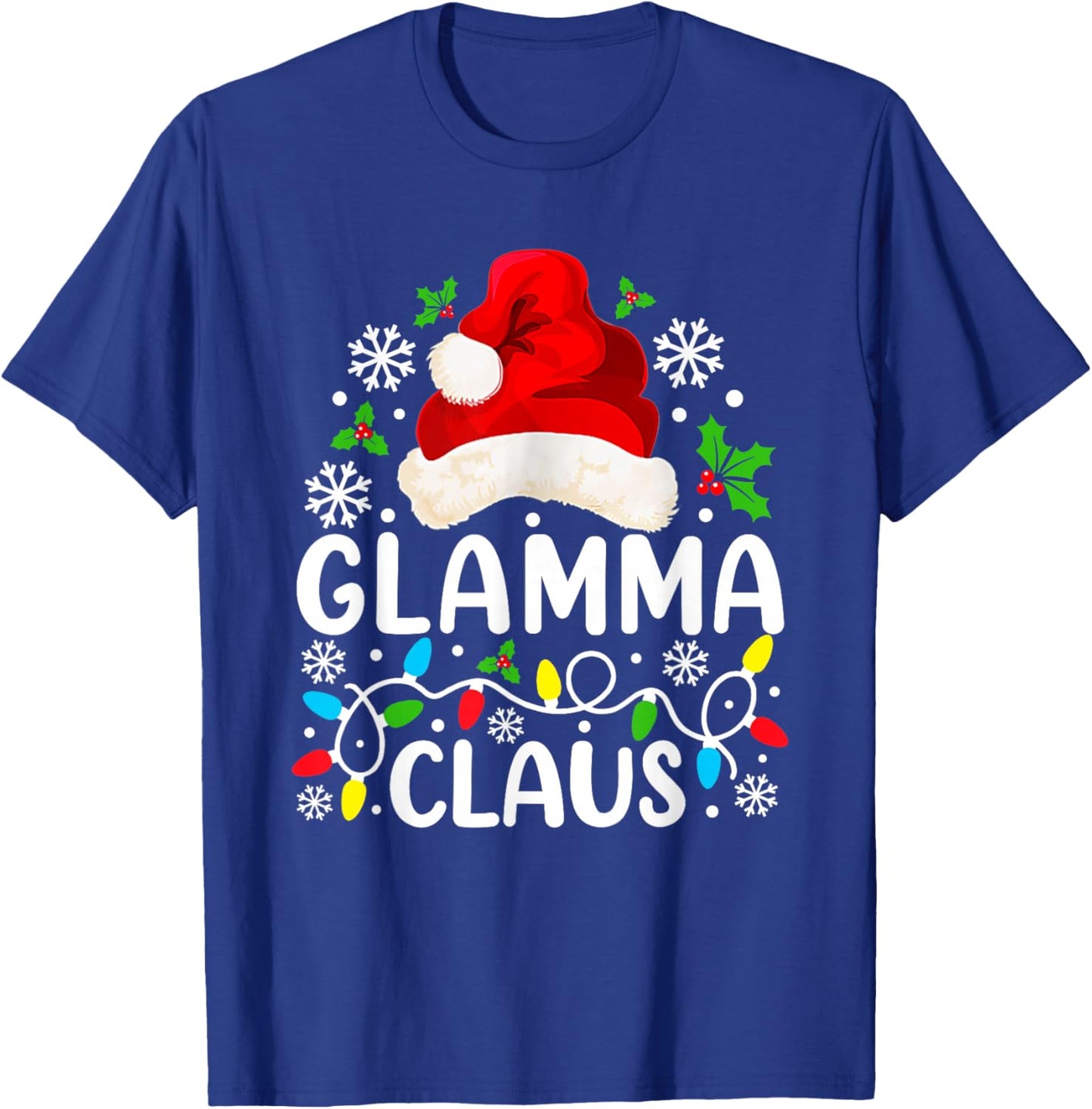 Glamma Claus Funny Christmas Family Matching Grandma T-Shirt - T-Shirt | Royal