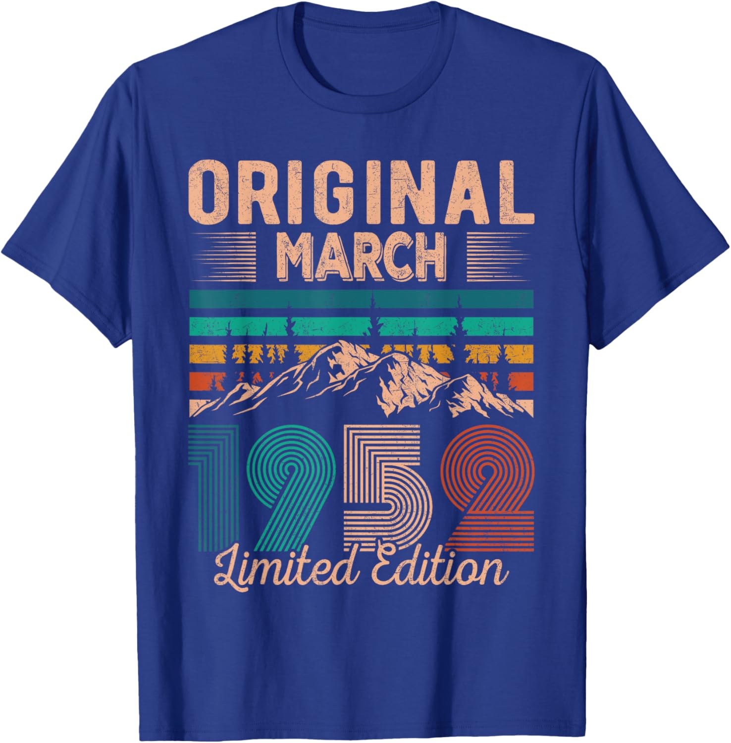 Original March 1952 Born in March 1952 Birthday T-Shirt - T-Shirt | Royal