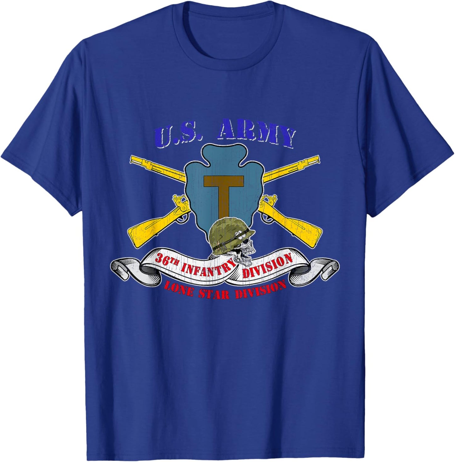 36th Infantry Division 36th ID Veteran Camp Mabry Vintage T-Shirt - T-Shirt | Royal