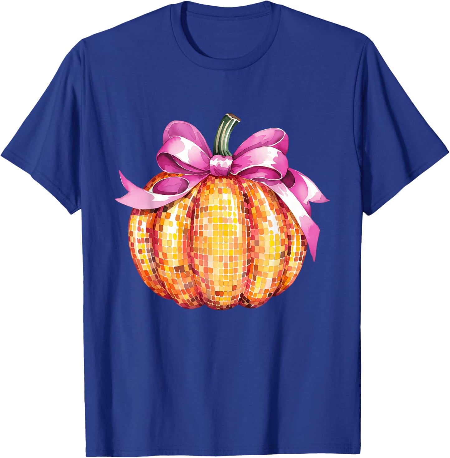 Coquette Pumpkin Pink Bow Fall Y'All Thanksgiving Women Girl T-Shirt - T-Shirt | Royal