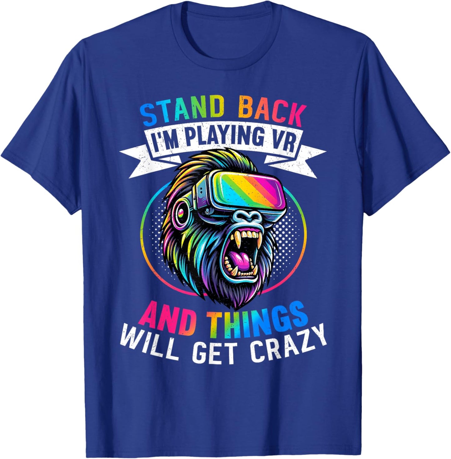 Virtual Reality Athlete Funny VR Gamer Console Headset T-Shirt - T-Shirt | Royal