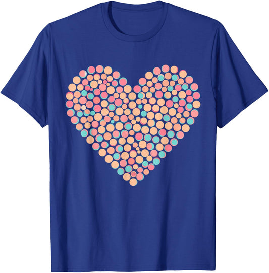 Colorful Heart Polka Dot T-Shirt - T-Shirt | Royal
