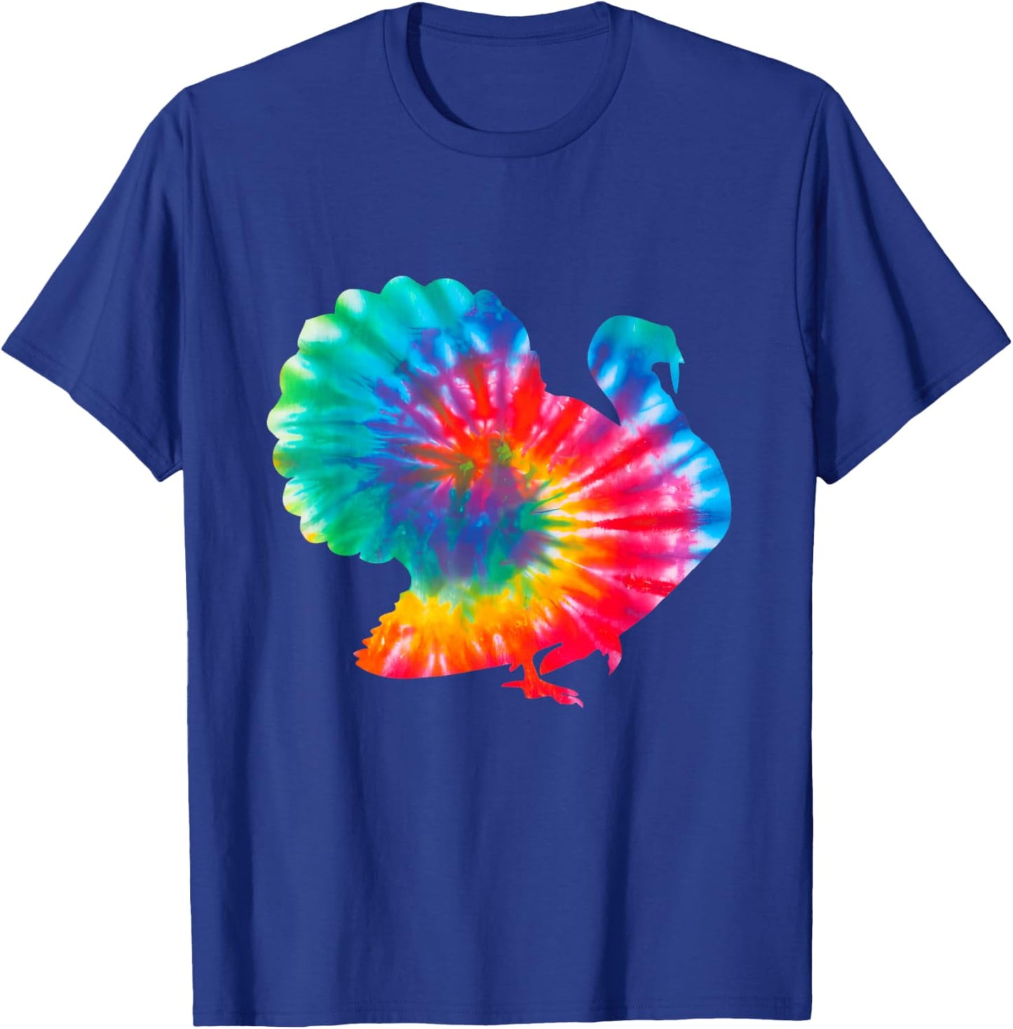 Tie Dye Turkey Colorful Thanksgiving T-Shirt - T-Shirt | Royal