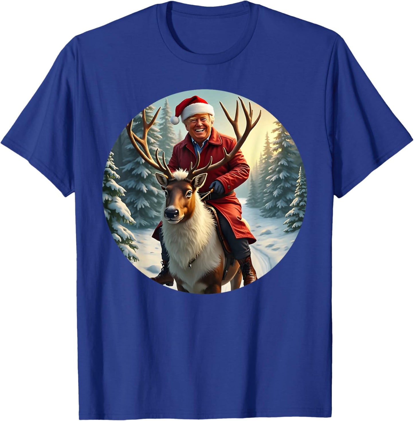 Santa Trump Xmas Donald Apparel Funny Christmas Pajamas T-Shirt - T-Shirt | Royal