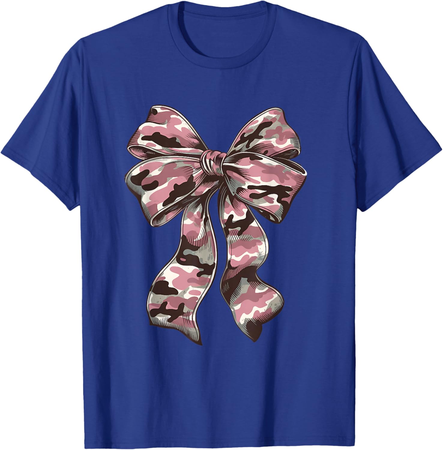 Pink Camouflage Old Camo Bow Camo Coquette Bow Hunting Women T-Shirt - T-Shirt | Royal