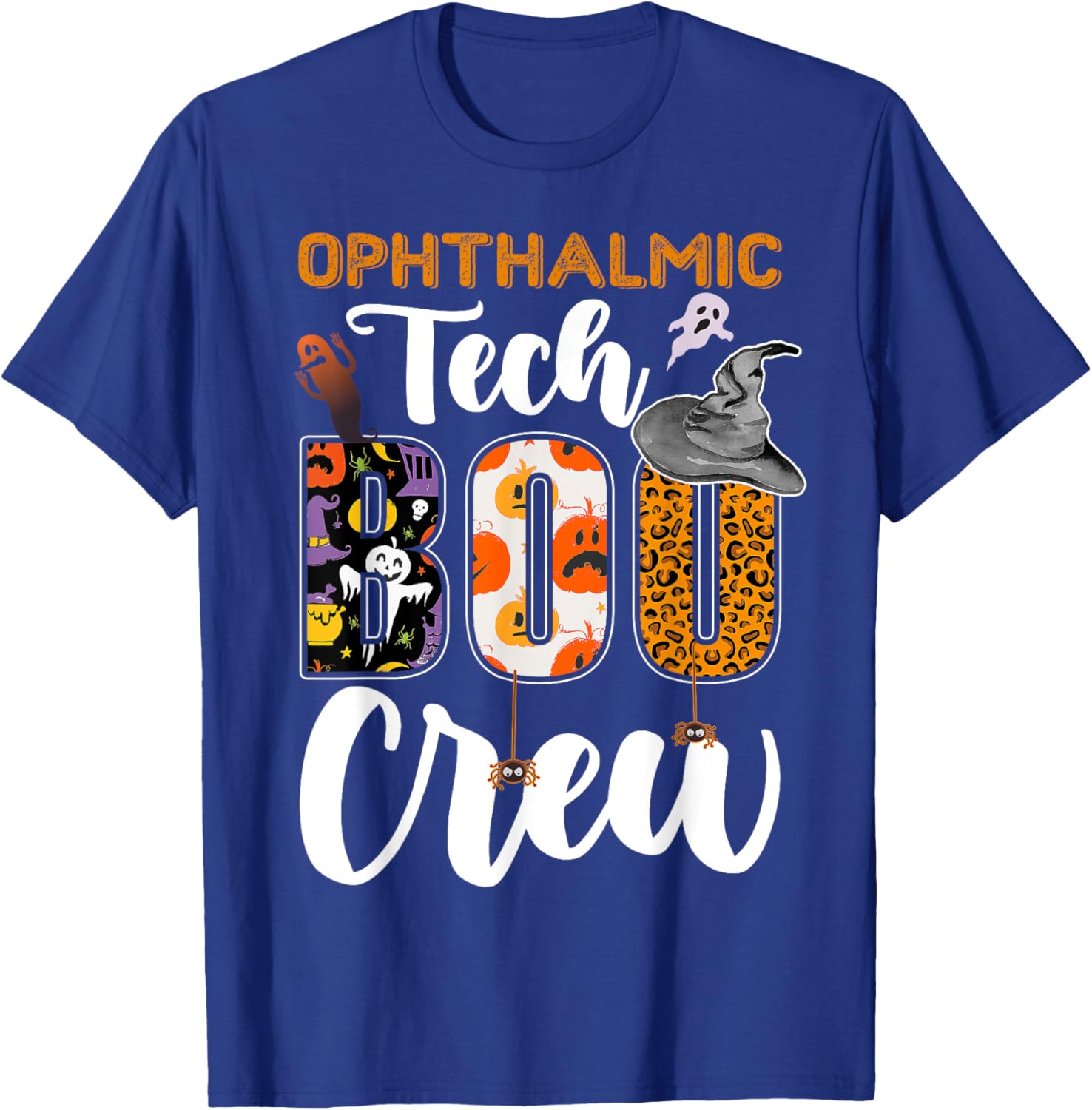 Ophthalmic Tech Boo Crew Halloween Matching Technician T-Shirt - T-Shirt | Royal
