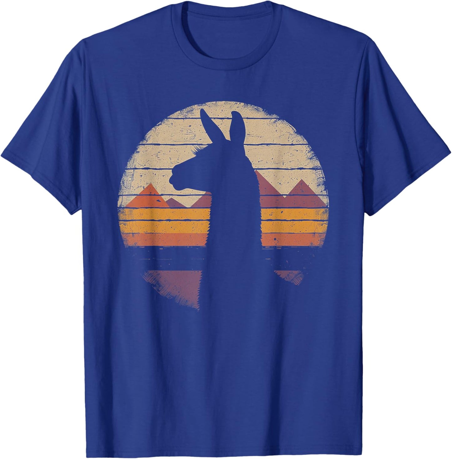 Llama Alpaca - Retro 70s 80s Graphic Vintage Men Women T-Shirt - T-Shirt | Royal