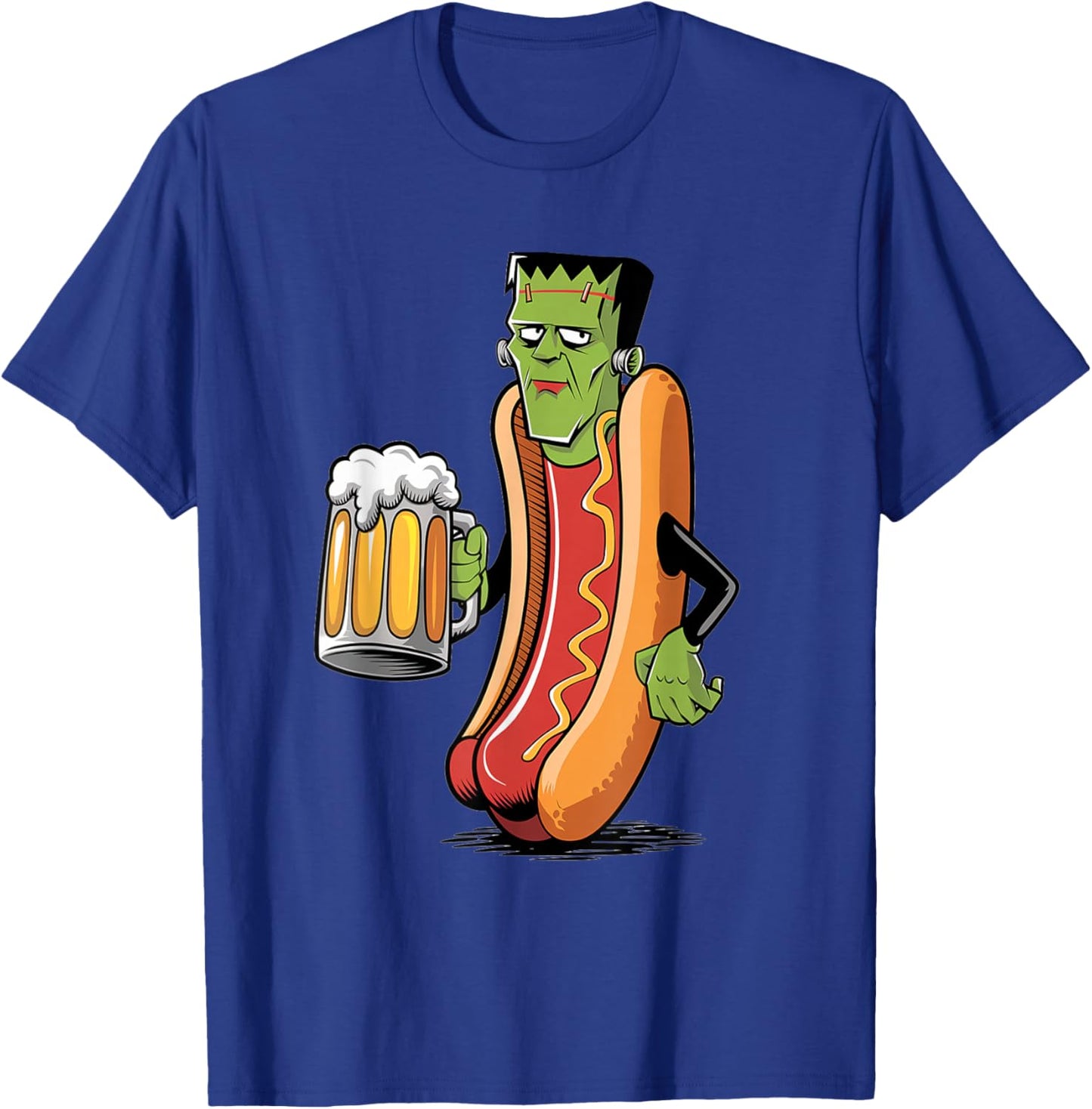 Frank And Stein Funny Adult Costume Hot Dog and Beer T-Shirt - T-Shirt | Royal