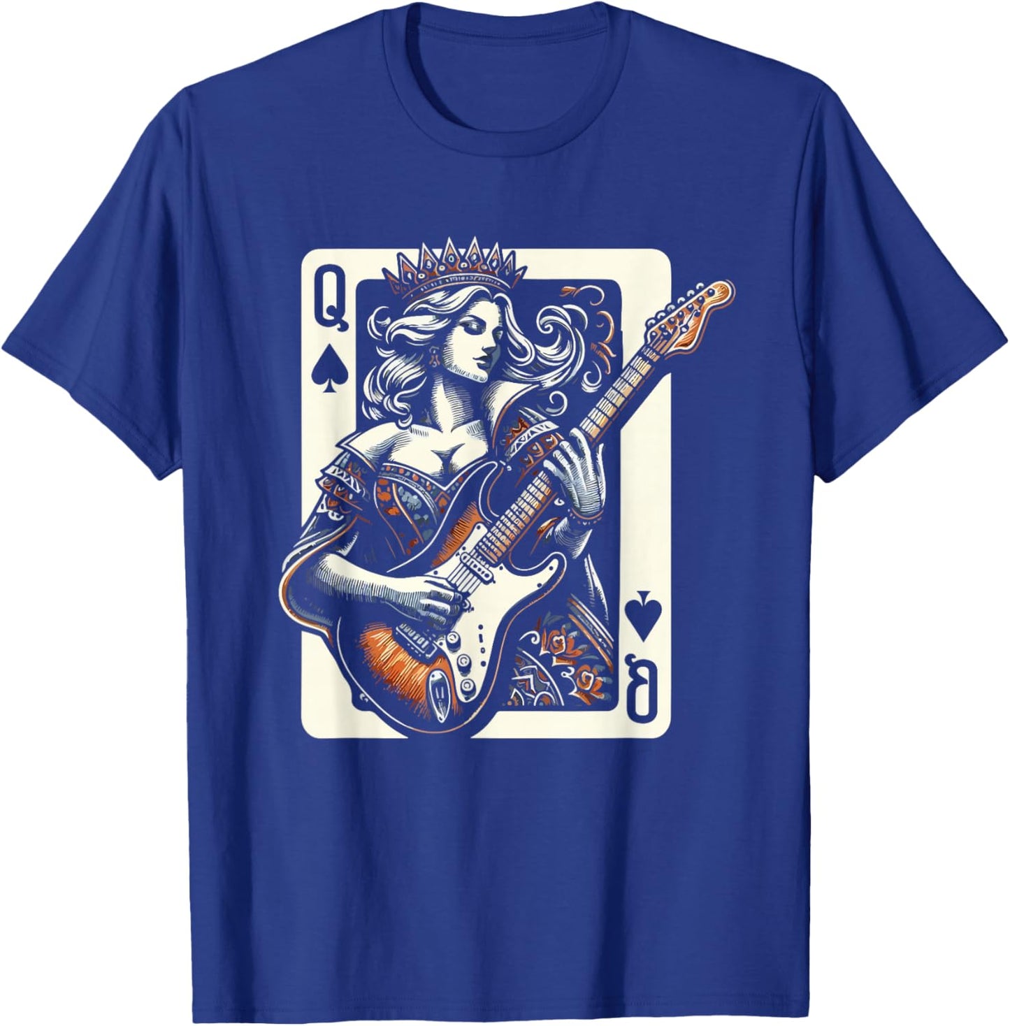 Women Queen Guitar Music Cool Guitarist T-Shirt - T-Shirt | Royal
