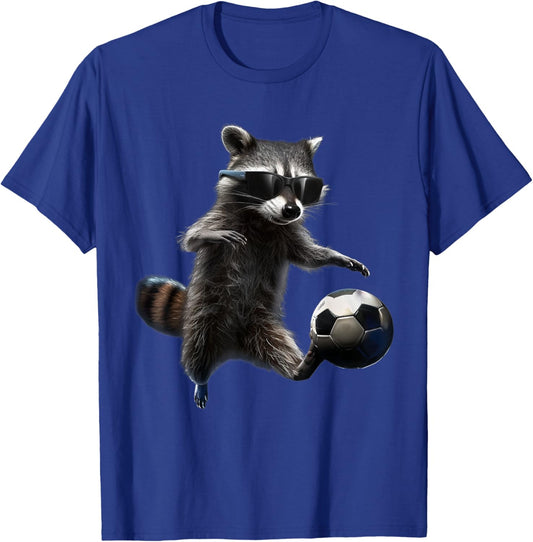Raccoon Soccer T-Shirt - T-Shirt | Royal