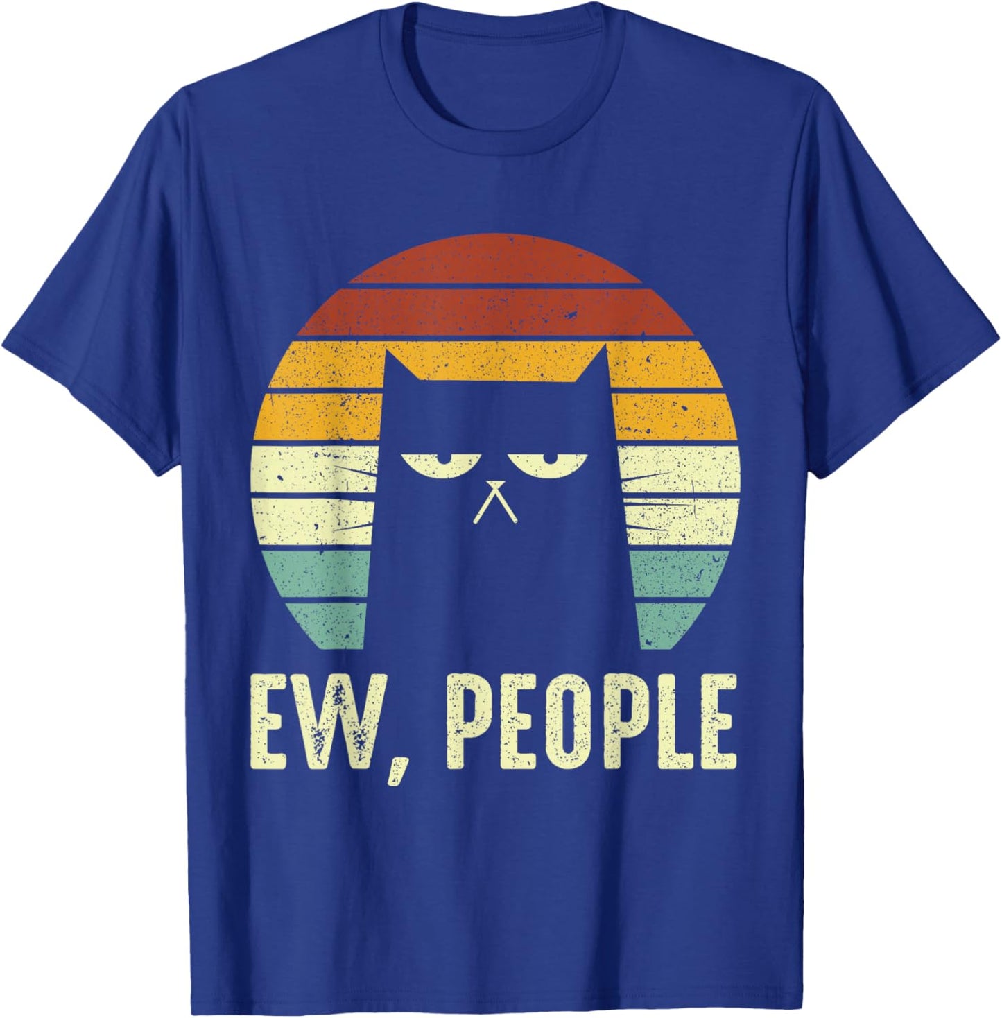 Ew People Retro Funny Black Cats Funny Meowy T-Shirt - T-Shirt | Royal