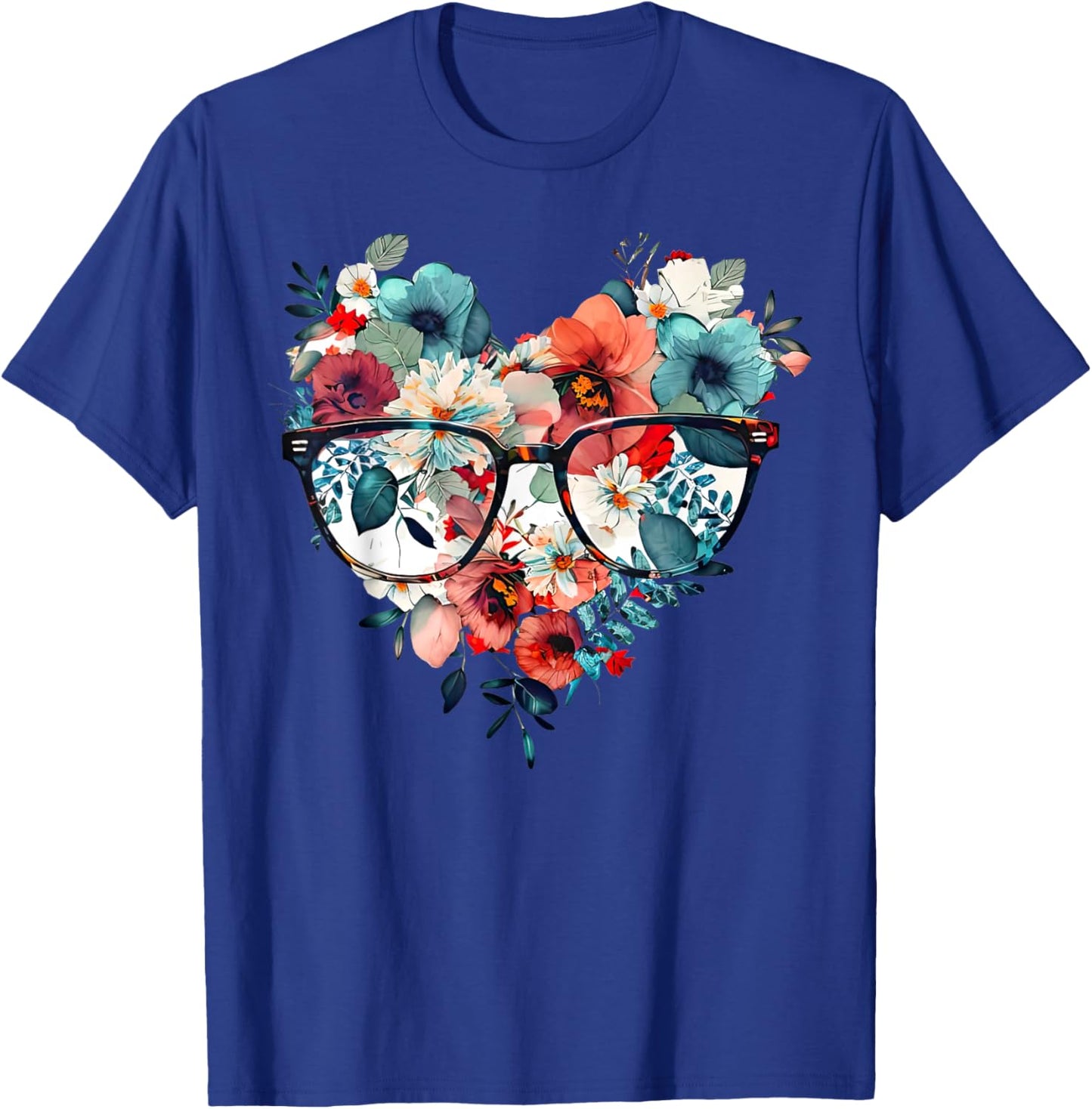 Floral Eyeglasses Optometry Optometrist Optician Doctor Eye T-Shirt - T-Shirt | Royal