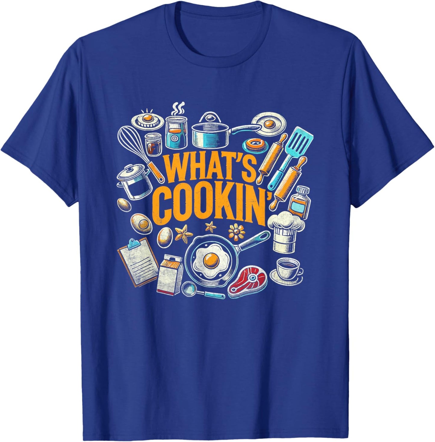 What's Cookin' Chef Cook Cooking Food Dishes Cooks T-Shirt - T-Shirt | Royal