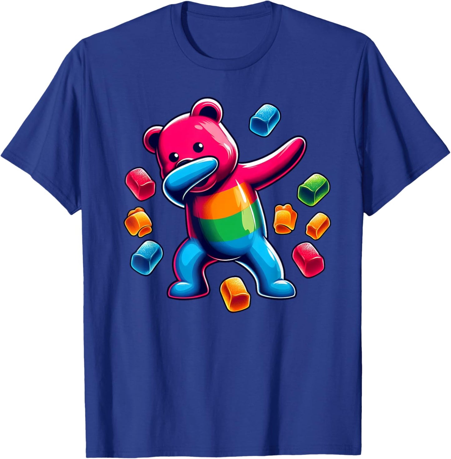 Colorful Dabbing Gummy Bear Candy Lovers Kids Boys Bear Dab T-Shirt - T-Shirt | Royal