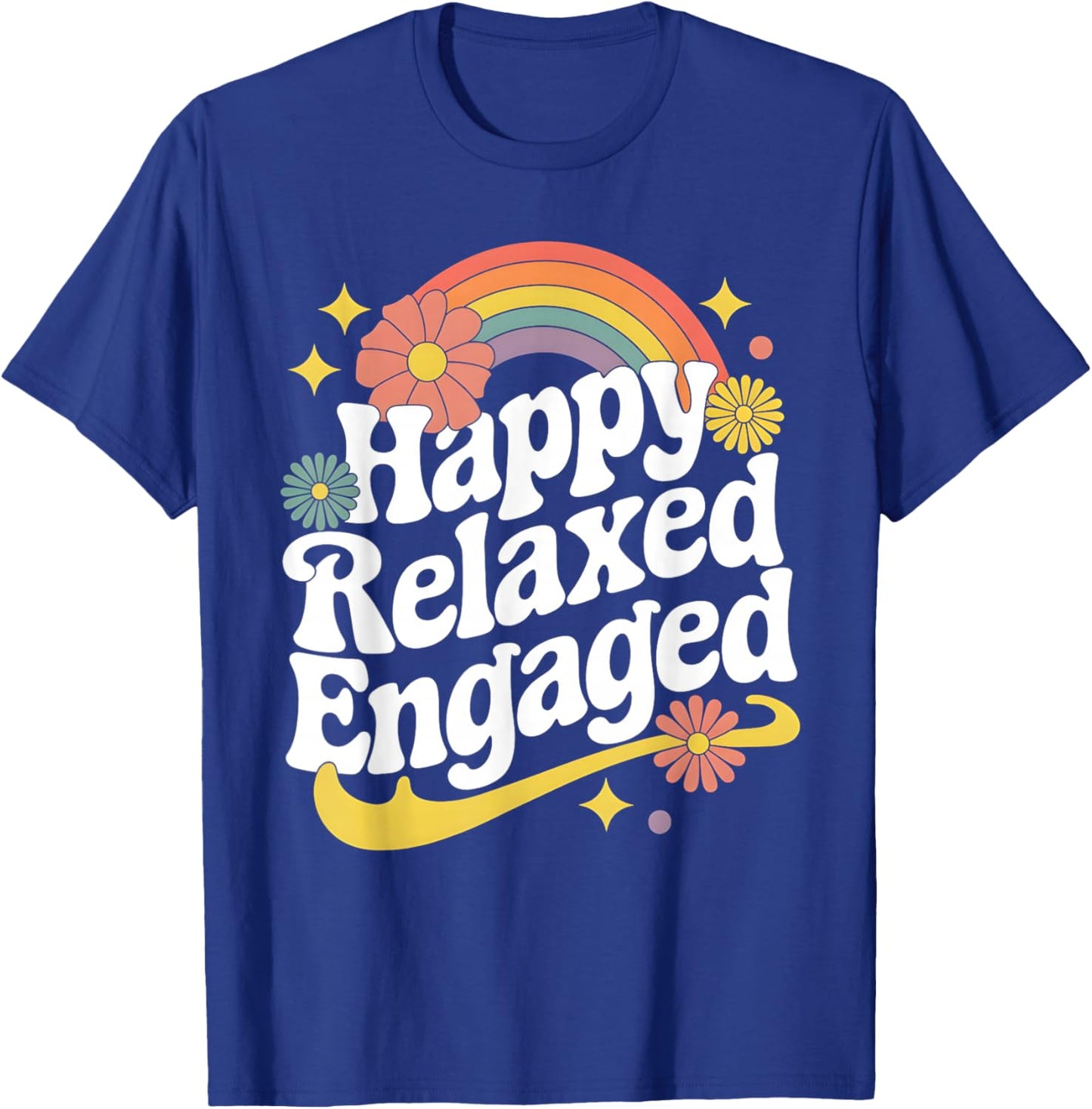 Happy Relaxed Engaged Behavior Analyst ABA Therapist Groovy T-Shirt - T-Shirt | Royal