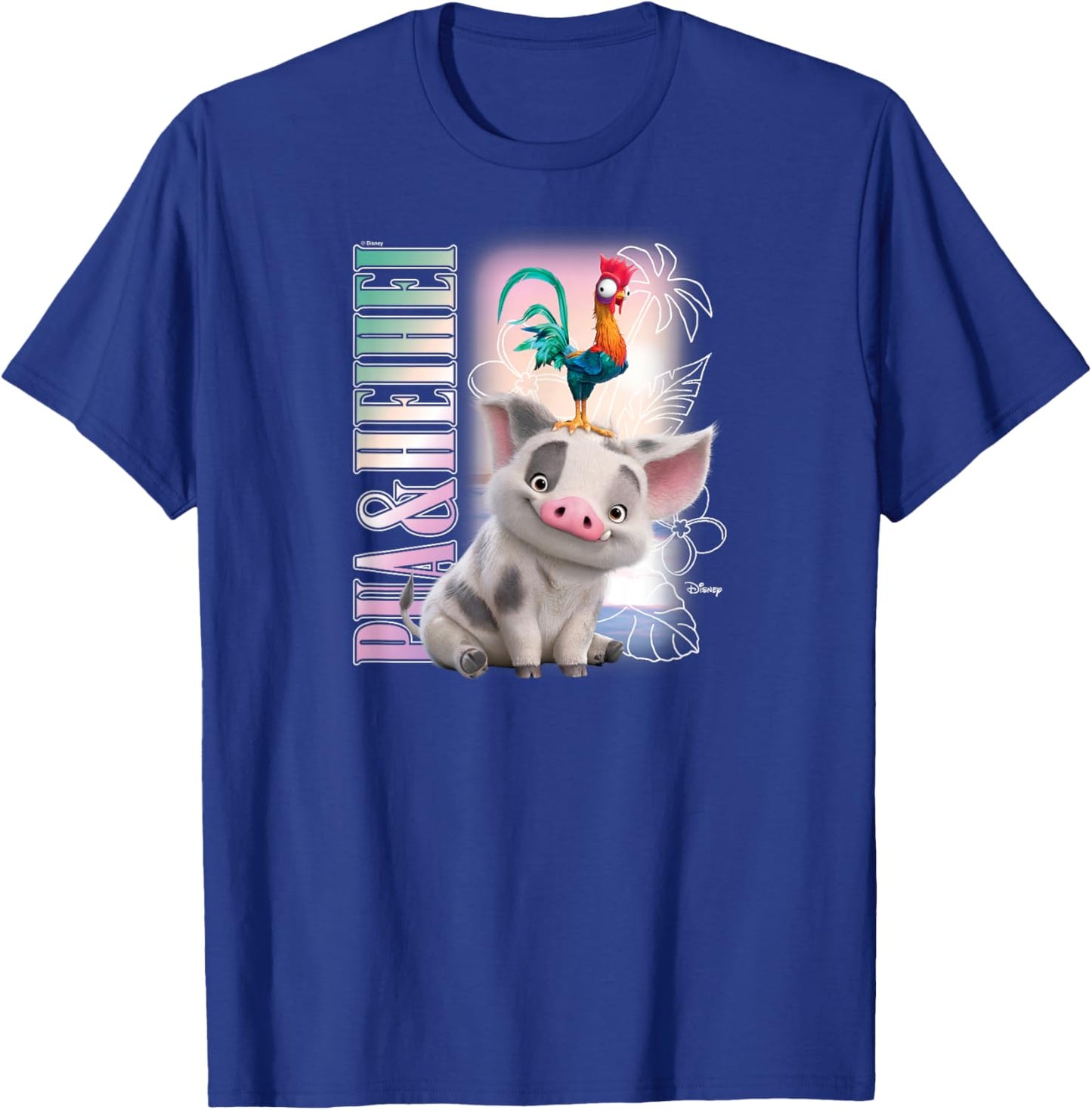 Moana 2 - Hei Hei and Pua Retro Bootleg T-Shirt - T-Shirt | Royal
