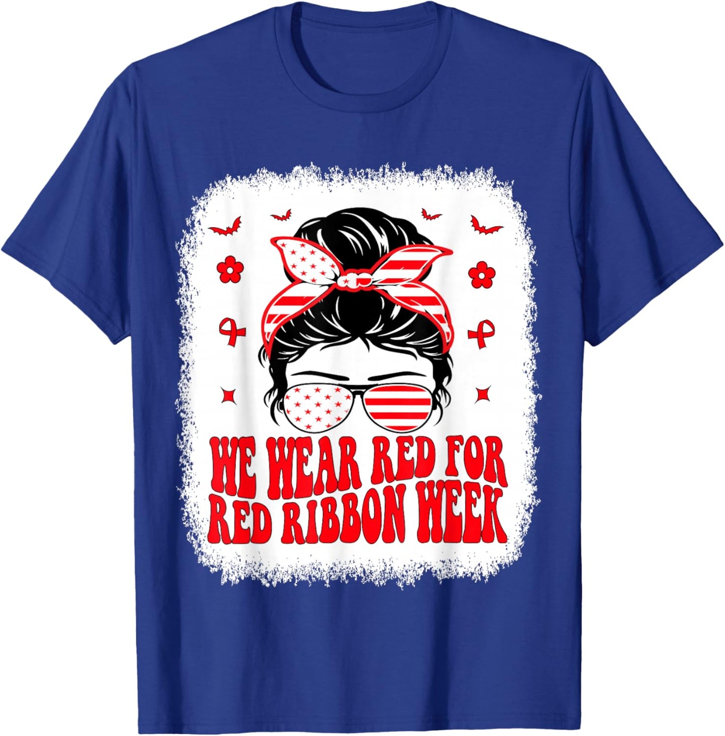 Drug Free Red Ribbon Week Awareness Say No to Drugs Wear Red T-Shirt - T-Shirt | Royal