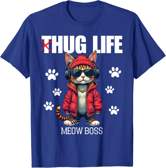 Cute Cat Hug Life Meow Boss Thug Gangster Hiphop Love Kitten Women T-Shirt - T-Shirt | Royal