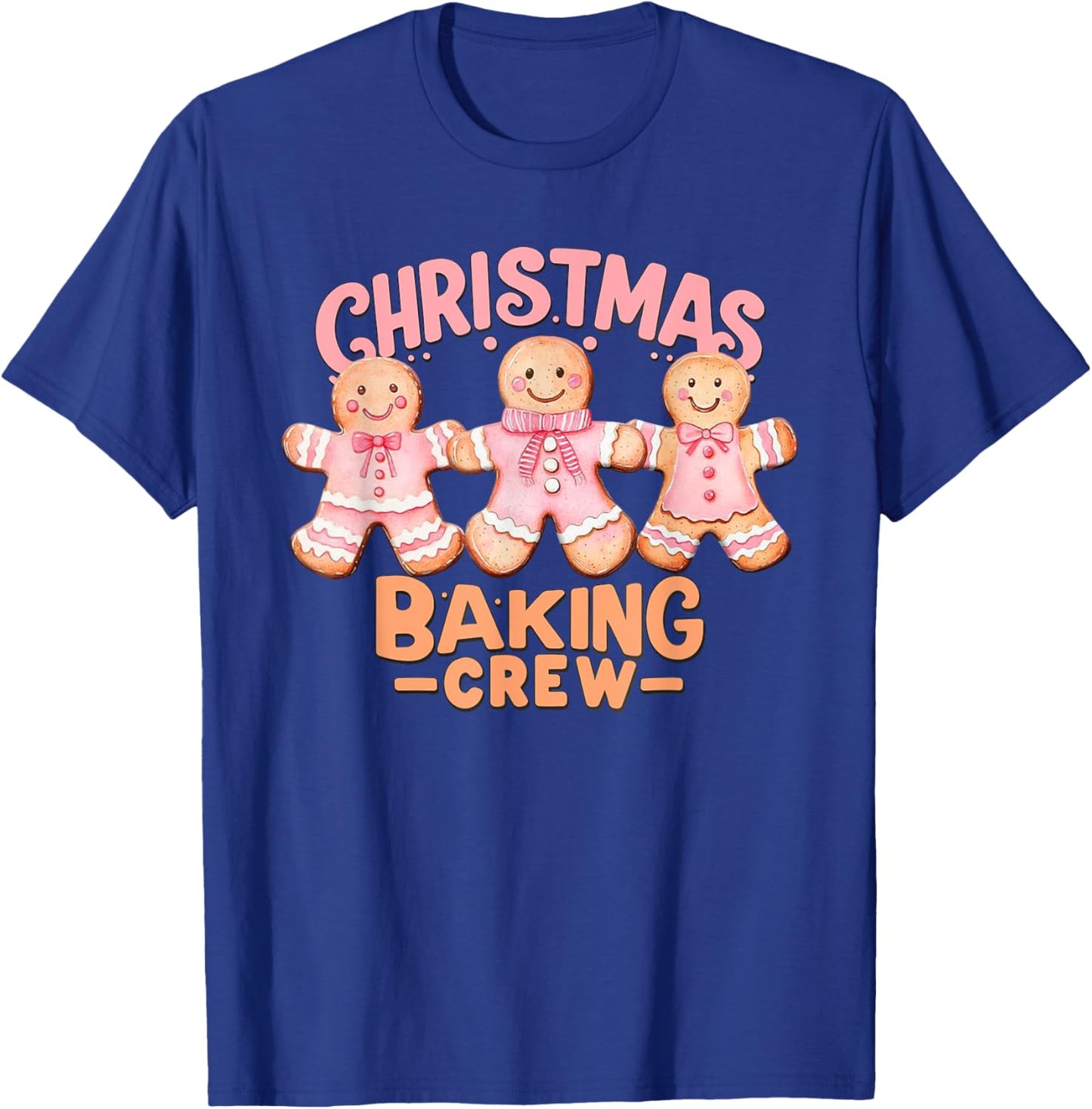 Christmas Baking Crew Pink Gingerbread Cookie Family Baking T-Shirt - T-Shirt | Royal