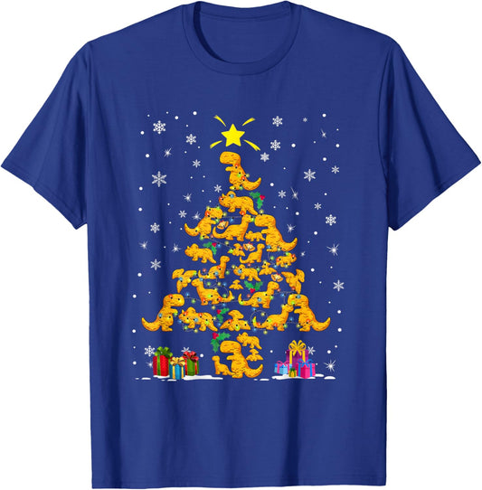 Dino Chicken Nuggets Christmas Tree Dinosaur Chicken Nugget T-Shirt - T-Shirt | Royal