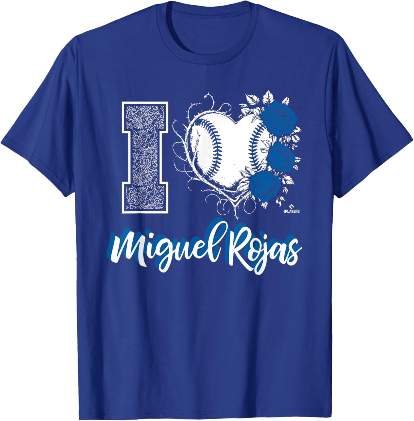 I Heart Baseball Stitch Miguel Rojas Los Angeles Baseball T-Shirt - T-Shirt | Royal