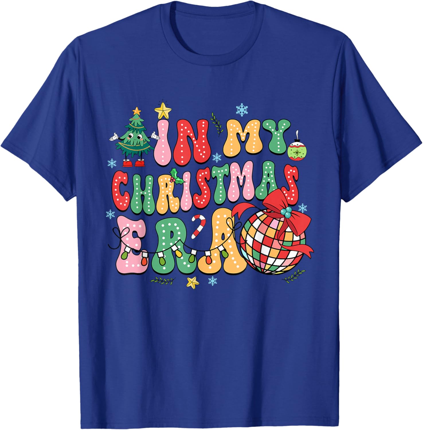 In My Christmas Era Xmas Lights Ornaments Pajamas T-Shirt - T-Shirt | Royal