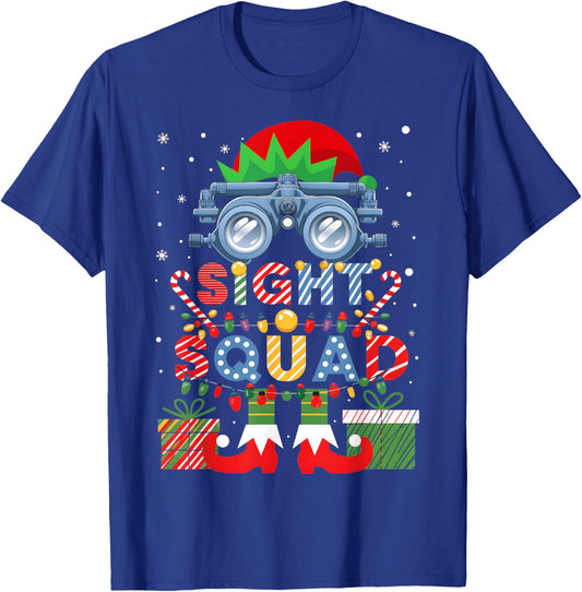 Sight Squad Christmas Optometrist Shirt Eye Doctor Optician T-Shirt - T-Shirt | Royal