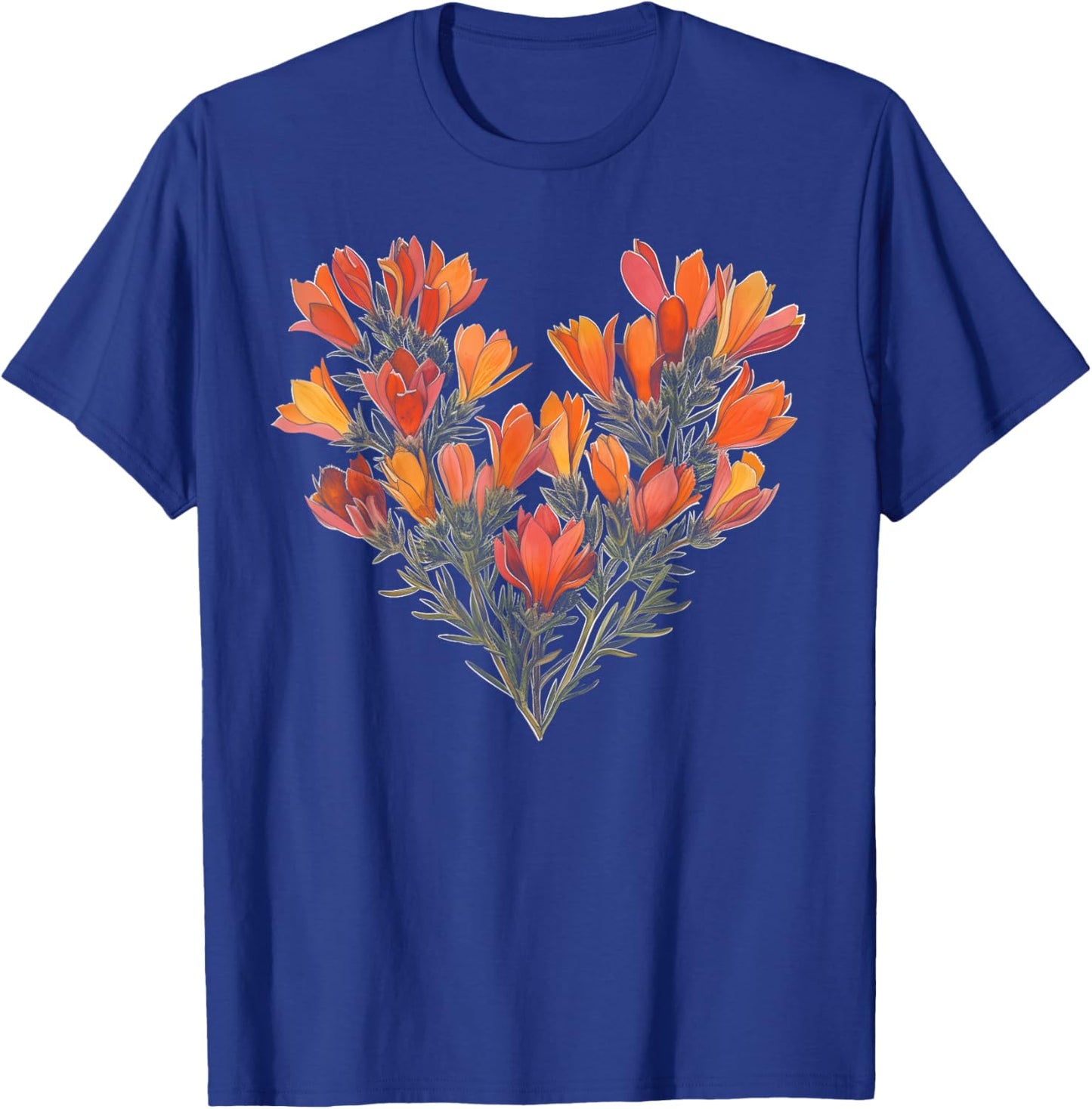 Indian Paintbrush Flower Girl Valentine's Day Plant Mom T-Shirt - T-Shirt | Royal