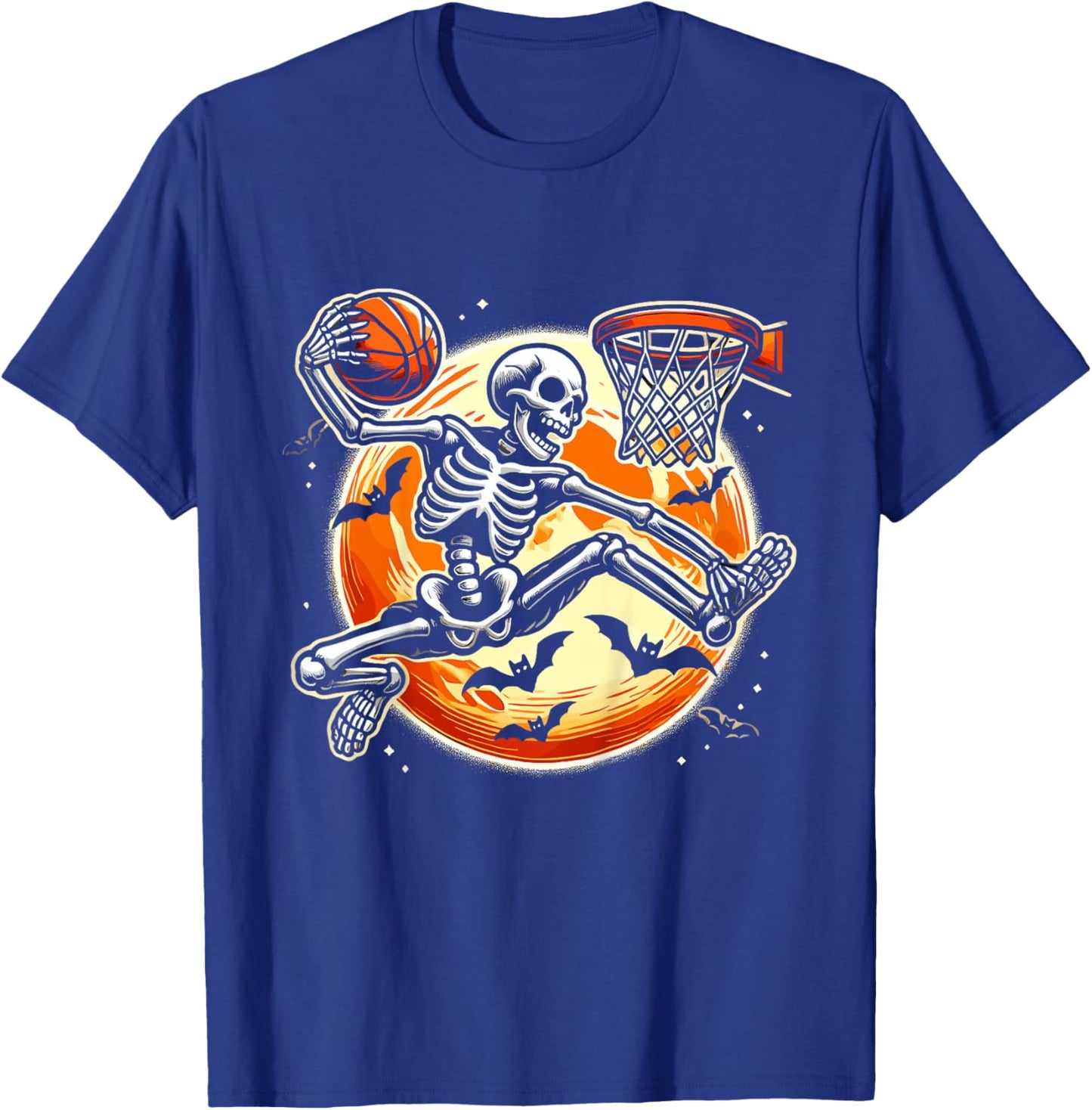 Kids Skeleton Basketball Boys Halloween Shirts Kids Boys T-Shirt - T-Shirt | Royal