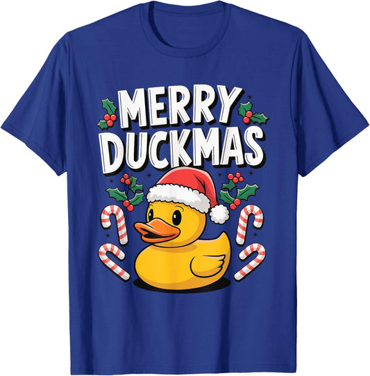 Merry Duckmas Christmas Rubber Duck T-Shirt - T-Shirt | Royal