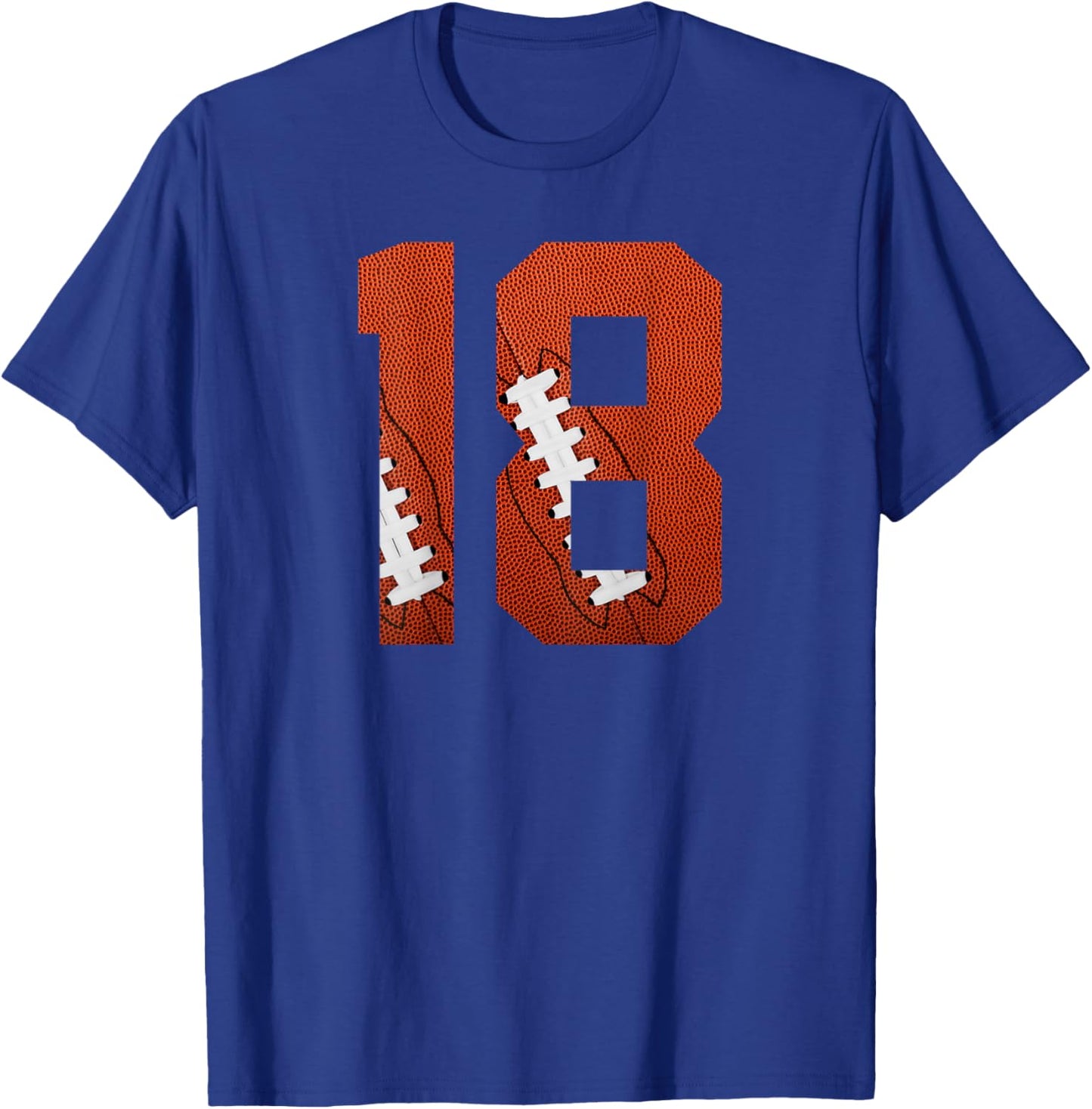 Number 18 BACKSIDE - American Football Jersey Numbered T-Shirt - T-Shirt | Royal