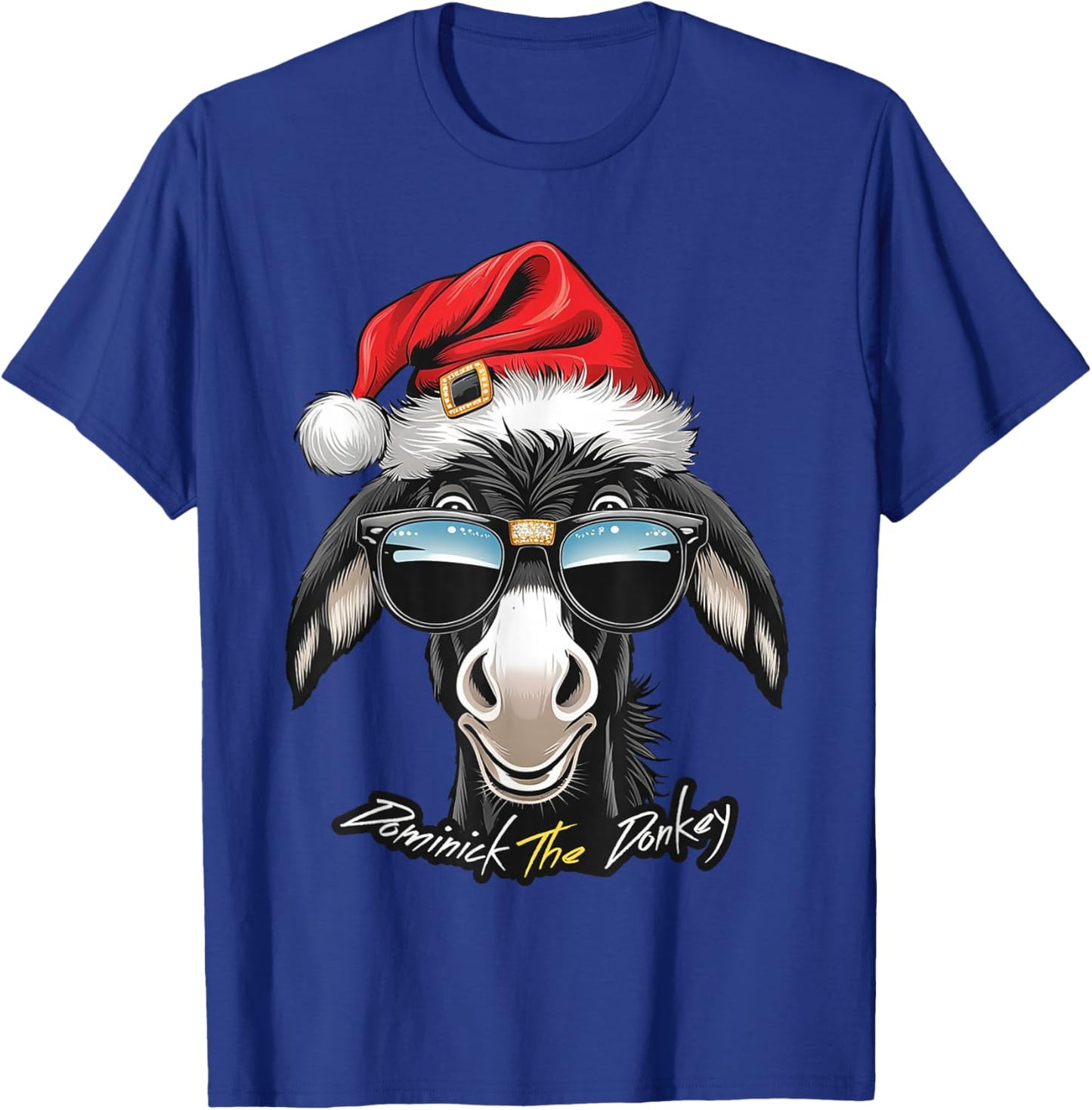 DONKEY FUNNY Dominick The Donkey Funny - -Adults, Blue, Small, Short Sleeve T-Shirt - T-Shirt | Royal