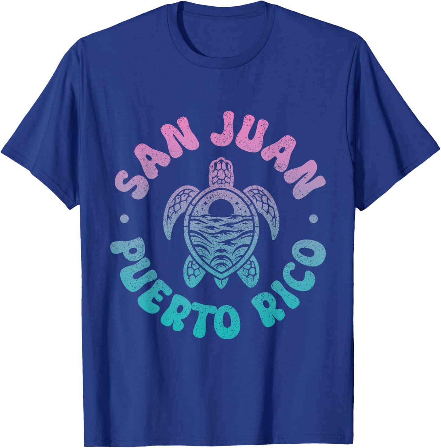 San Juan Puerto Rico Sea Turtle Boricua Souvenir Retro T-Shirt - T-Shirt | Royal