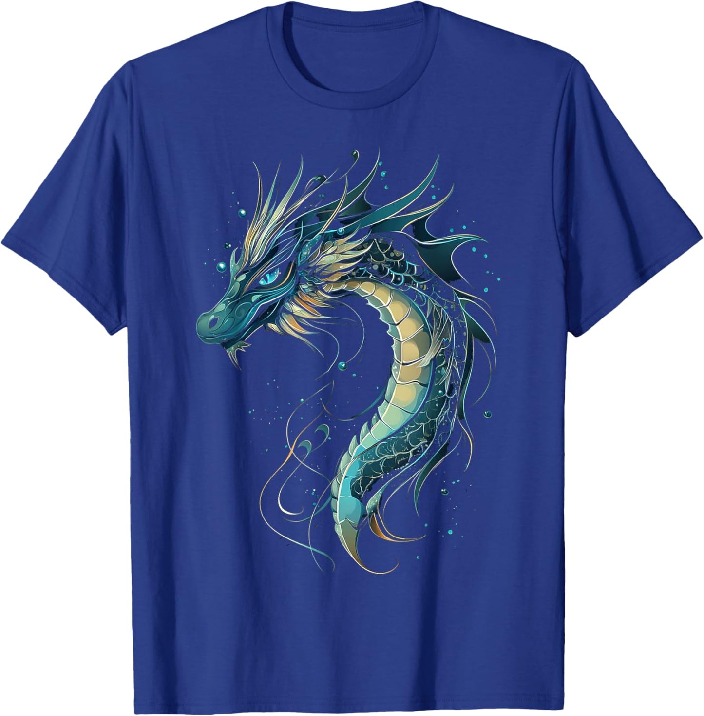 Sea Dragon Motif Mythical Illustration Sea Dragon T-Shirt - T-Shirt | Royal