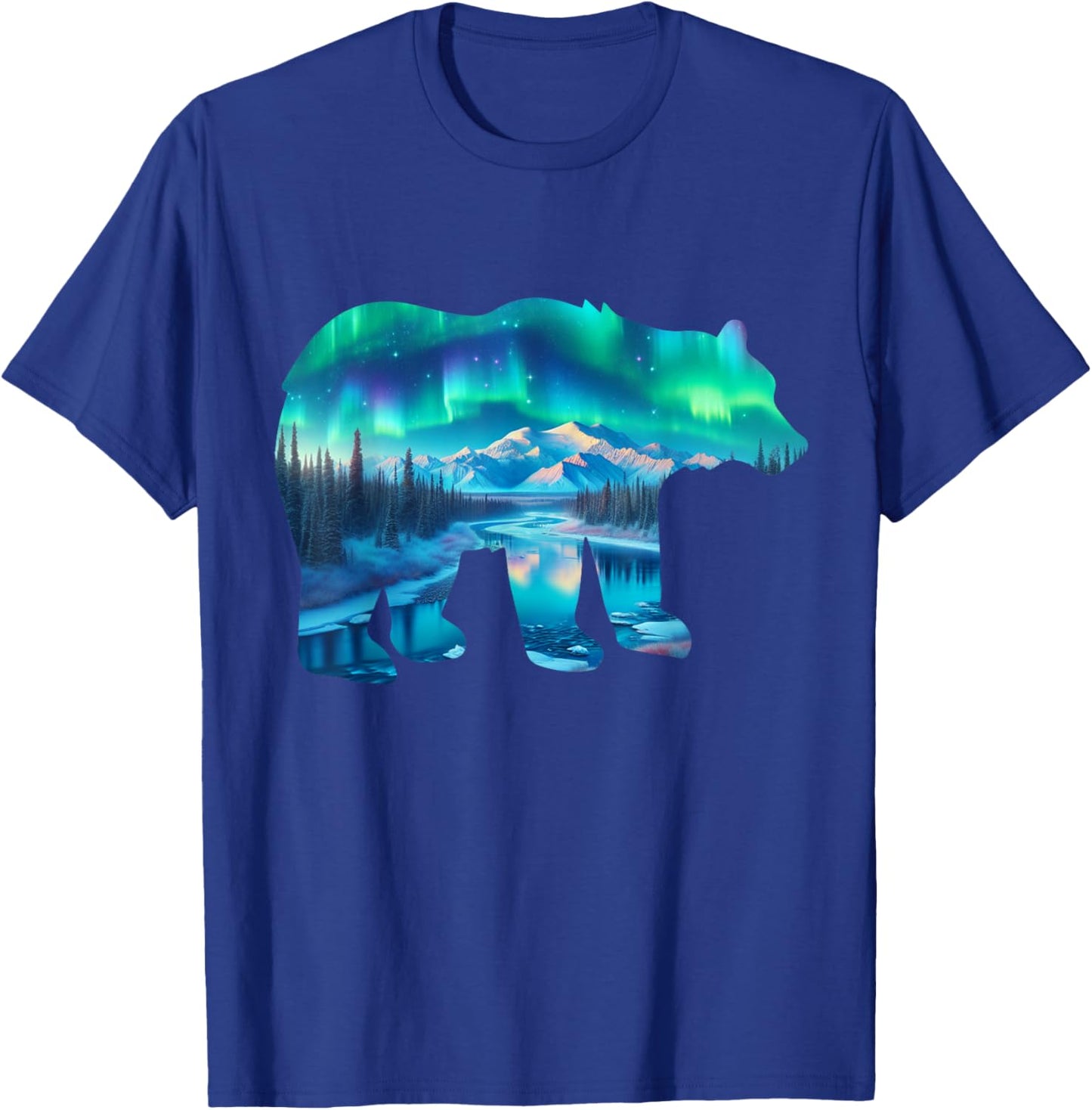 Alaska Northern Lights Aurora Borealis Denali National Park T-Shirt - T-Shirt | Royal