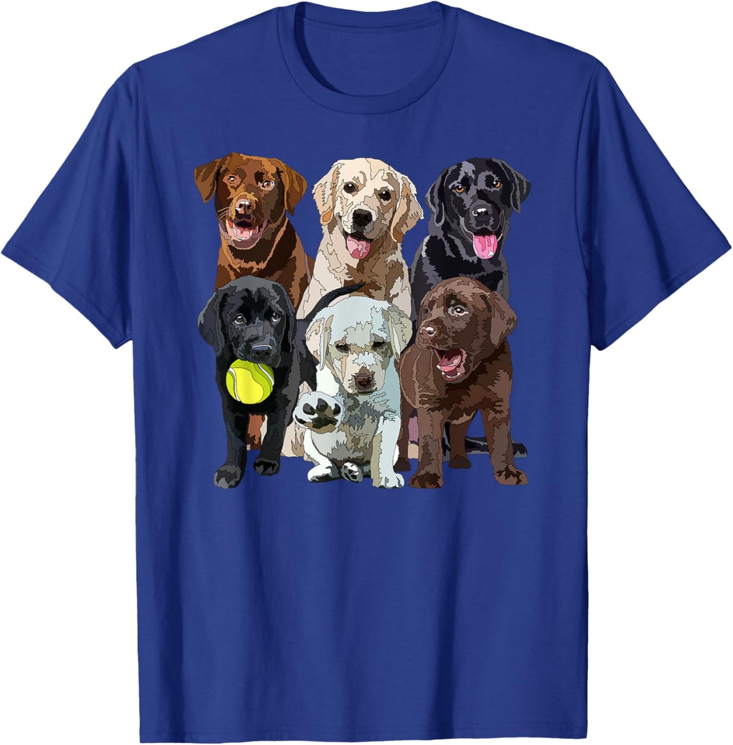 Labrador Retriever Lover Black Chocolate Yellow Lab Mom Dad T-Shirt - T-Shirt | Royal