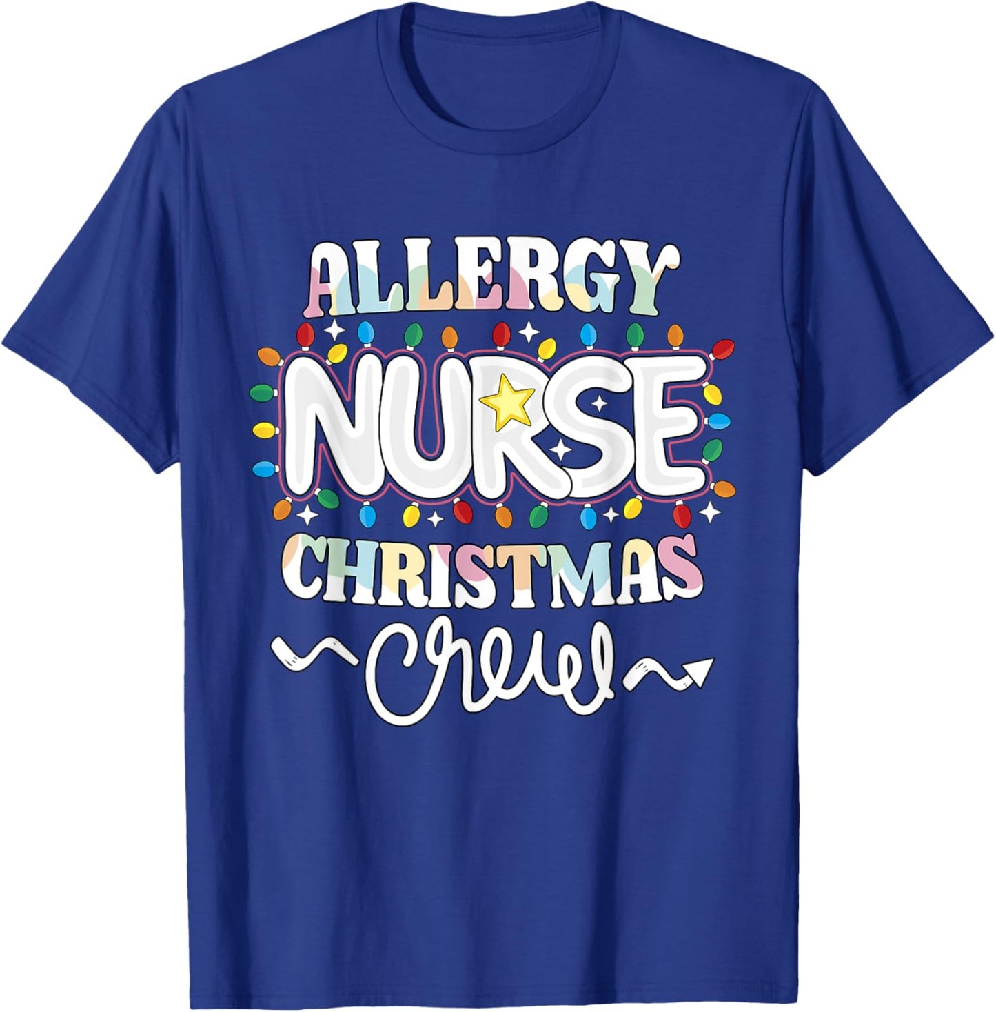 Allergy Nurse Christmas Crew Allergy/Immunology Nursing NP T-Shirt - T-Shirt | Royal