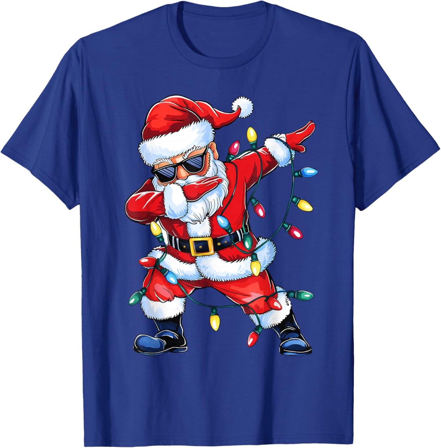 Dabbing Santa Xmas Light Girls Boys Kids Funny Christmas T-Shirt - T-Shirt | Royal